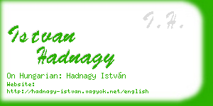 istvan hadnagy business card