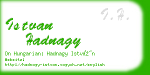 istvan hadnagy business card